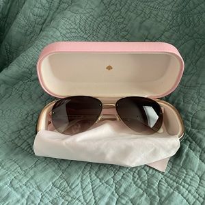 Kate Spade aviator “Beryl” sunglasses in Rose Gold